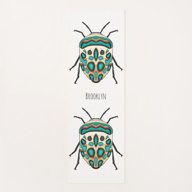 Picasso bug cartoon illustration  yoga mat (Front)