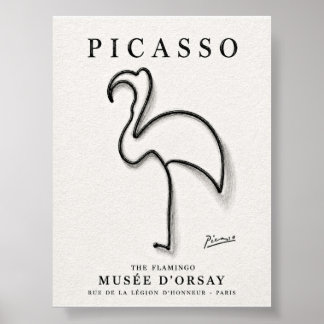 Picasso Flamingo Print | Minimalist Flamingo Art
