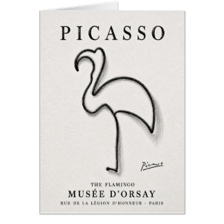 Picasso Flamingo Print | Minimalist Flamingo Art Cards