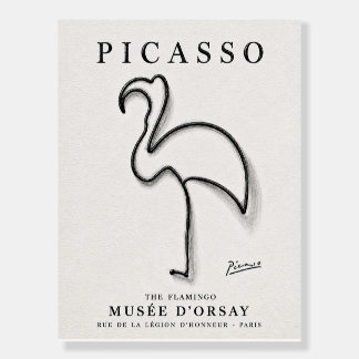 Picasso Flamingo Print | Minimalist Flamingo Art Foam Board