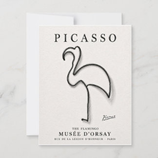Picasso Flamingo Print | Minimalist Flamingo Art Note Card