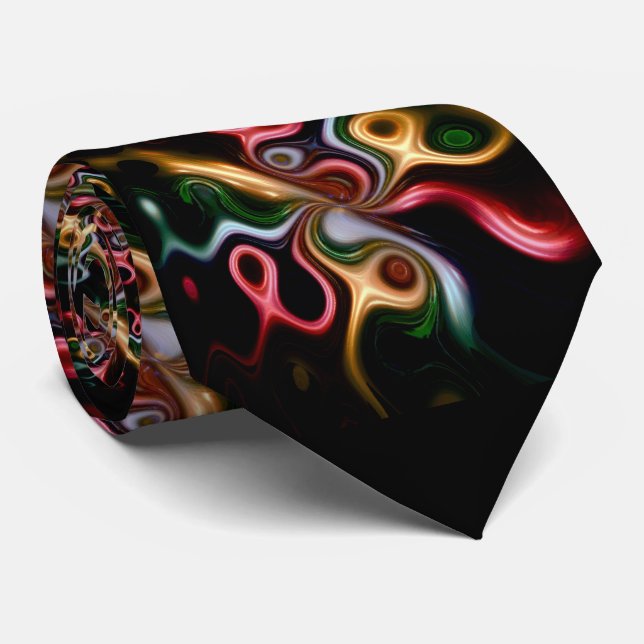 Picasso Rose Modern Abstract Art Neck Tie (Rolled)