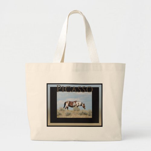 Picasso Stallion of Sand Wash Basin Colorado Large Tote Bag
