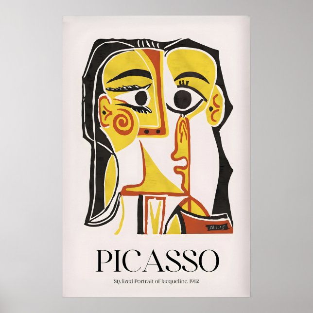 Picasso Stylized Portrait Jacqueline962 Abstract Poster (Front)