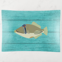 Picasso Trigger Fish Turquoise Wood Trinket Tray