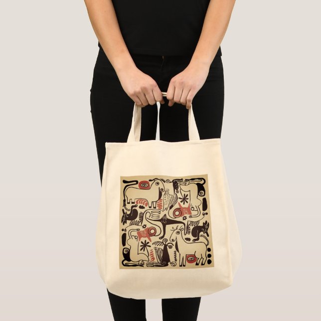 Picasso's Menagerie Grocery Tote Bag (Front (Product))