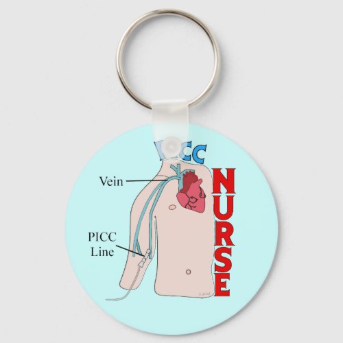 PICC Line Nurse Anatomical  Design Gifts Keychain