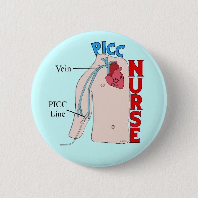 PICC Line Nurse Anatomical  Design Gifts Pinback Button (Front)