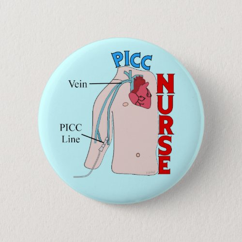 PICC Line Nurse Anatomical  Design Gifts Pinback Button