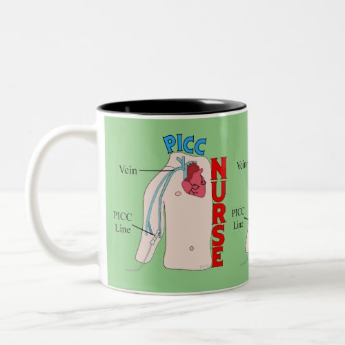 PICC Line Nurse Anatomical  Drawing  Two_Tone Coffee Mug