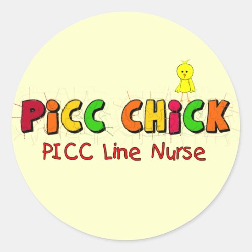 PICC LINE Nurse  Gifts Classic Round Sticker