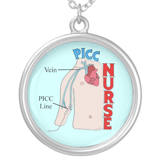 PICC Line Nurse Sterling Pendant (Front)