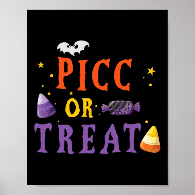 PICC Nurse Halloween Cute VAT Vascular Access Team Poster (Front)