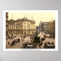 Piccadilly Circus London, 19th century England print