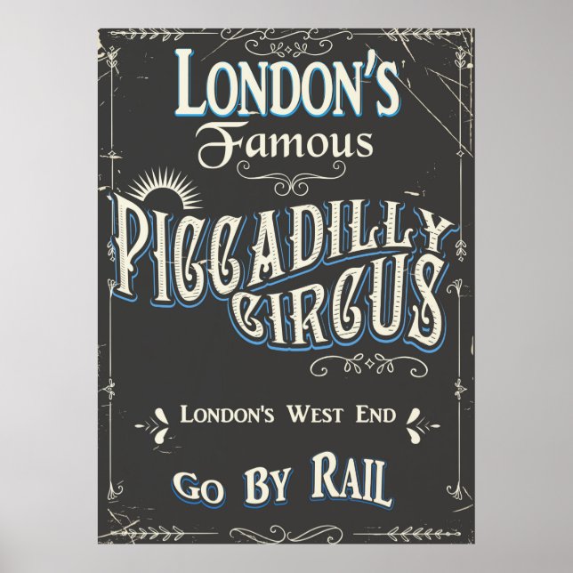 Piccadilly Circus London vintage poster (Front)