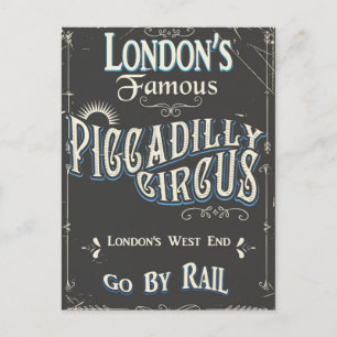 Piccadilly Circus London vintage poster Postcard