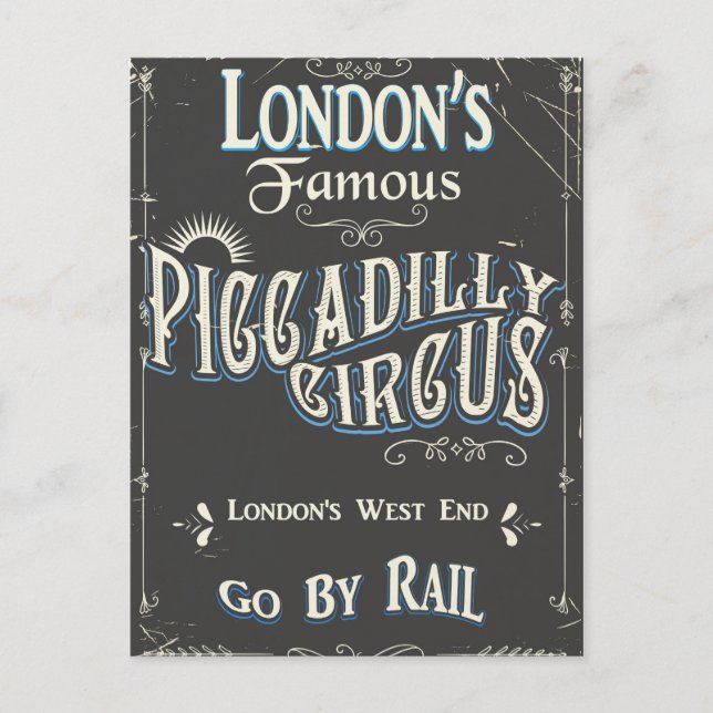 Piccadilly Circus London vintage poster Postcard (Front)