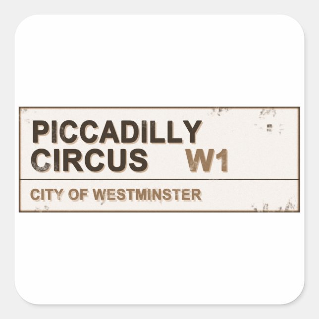Piccadilly Circus London - Vintage Square Sticker (Front)