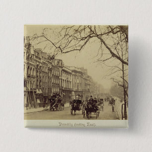 Piccadilly facing East, (sepia photo) Pinback Button