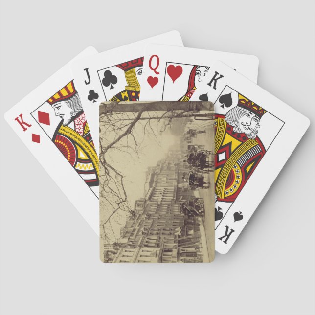 Piccadilly facing East, (sepia photo) Poker Cards (Back)