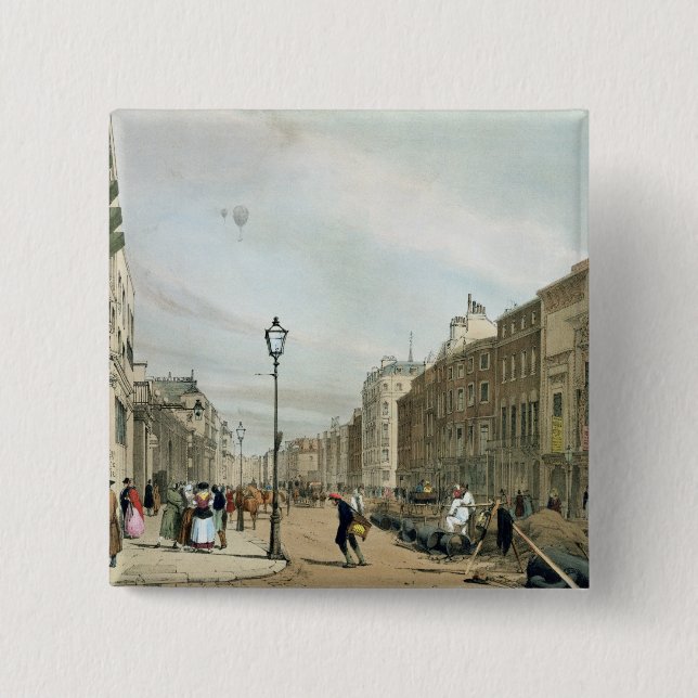 Piccadilly from the corner of Old Bond Street, fro Pinback Button (Front)