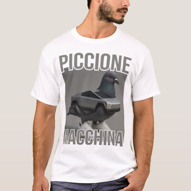 Piccione Macchina - Pigeon Car Meme T-Shirt (Front)