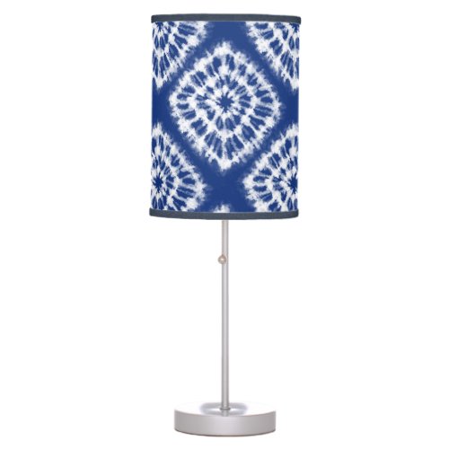 PiccoGrande white shibori pattern on navy blue Table Lamp