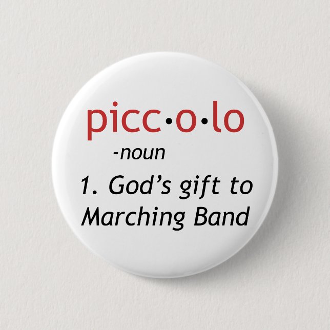 Piccolo Definition Pinback Button (Front)