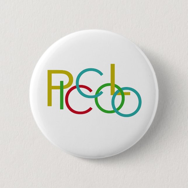 Piccolo Letters Pinback Button (Front)