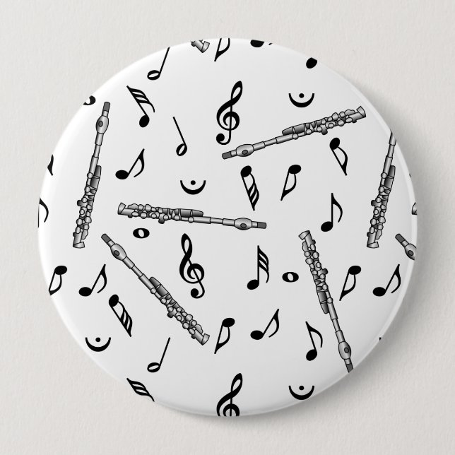 Piccolo Music Note Pattern Button (Front)