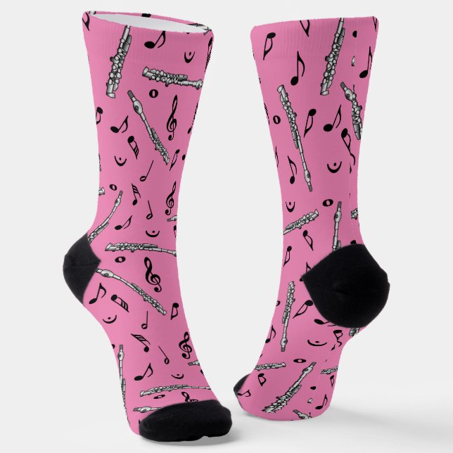 Piccolo Music Note Pattern Socks (Angled)
