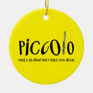 Piccolo Notes So High Ceramic Ornament
