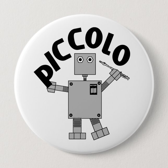 Piccolo Robot Text Button (Front)