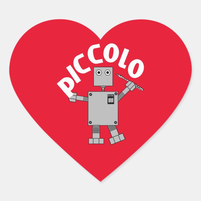 Piccolo Robot Text Heart Sticker (Front)