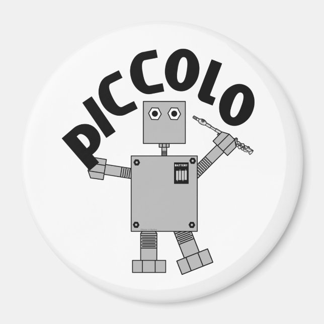 Piccolo Robot Text Magnet (Front)