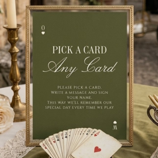 Pick A Card Elegant Wedding Guestbook Sign (Creator Uploaded)