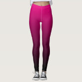 Black & pink geometric funky sports leggings