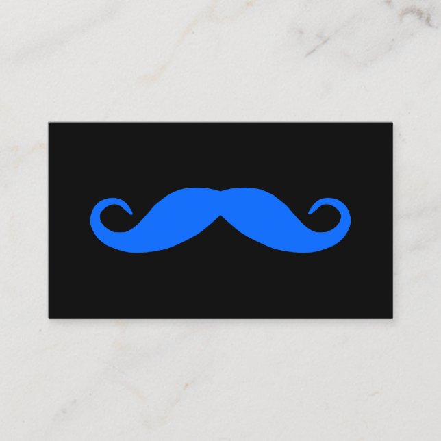 Pick A Color Mustache on Black Business Card (Front)