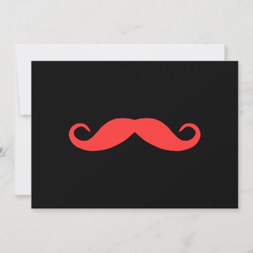 Pick A Color Mustache on Black Custom Invite