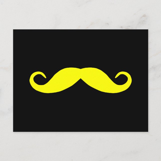 Pick A Color Mustache on Black Postcard (Front)