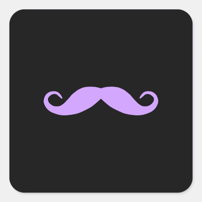 Pick A Color Mustache on Black Square Sticker (Front)
