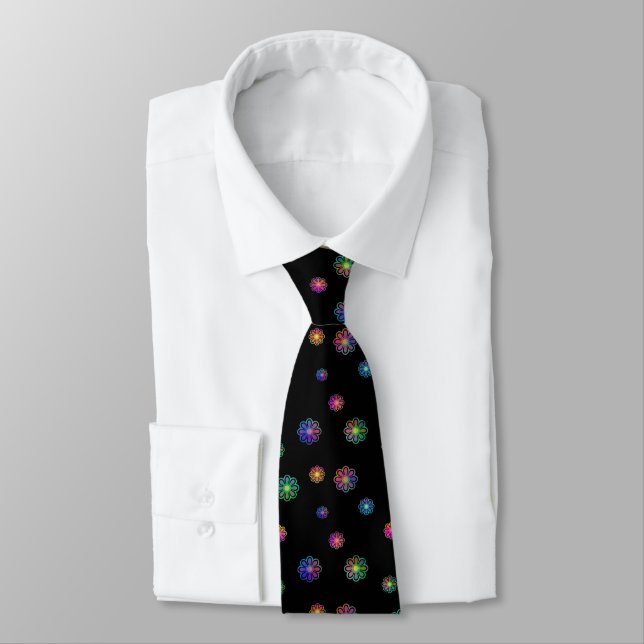 Pick a Posy Custom Background  Neck Tie (Tied)