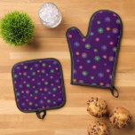 Pick a Posy Custom Background  Oven Mitt &amp; Pot Holder Set
