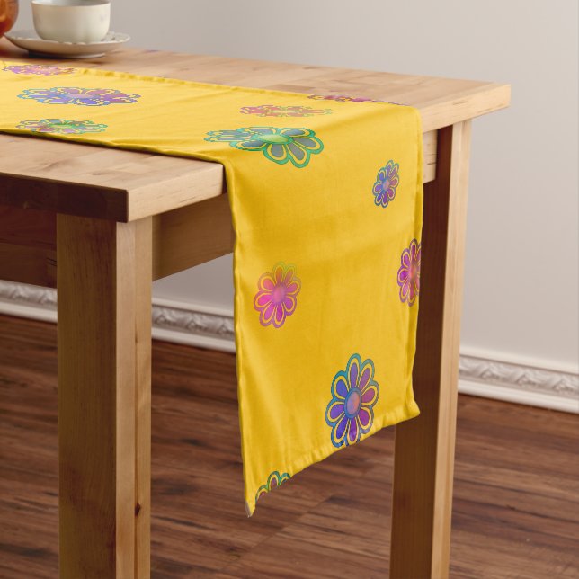 Pick a Posy Custom Background  Short Table Runner (In Situ)