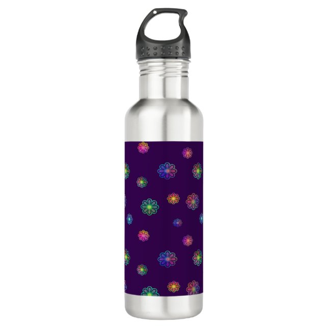 Pick a Posy Custom Background  Stainless Steel Water Bottle (Front)