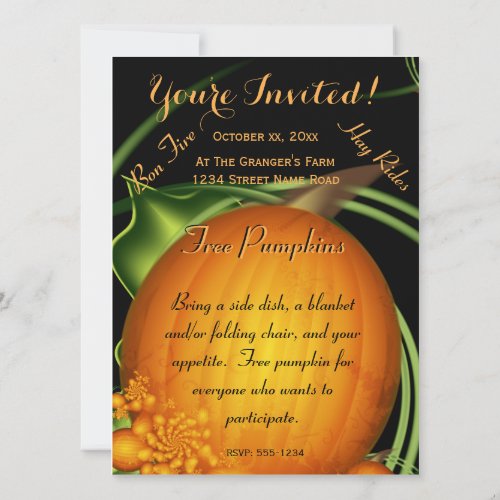 Pick A Pumpkin Party Invitation
