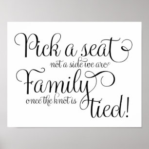 Pick a seat chalk and glitter wedding sign