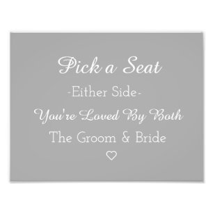 Pick a Seat Either Side Photo Print