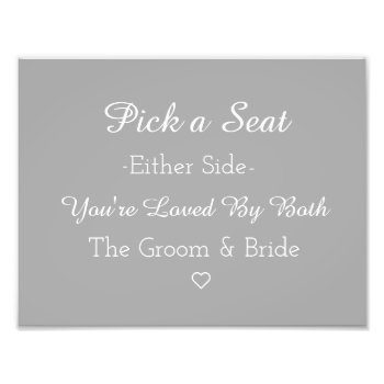 Pick A Seat Either Side Photo Print by Apostrophe_Weddings at Zazzle