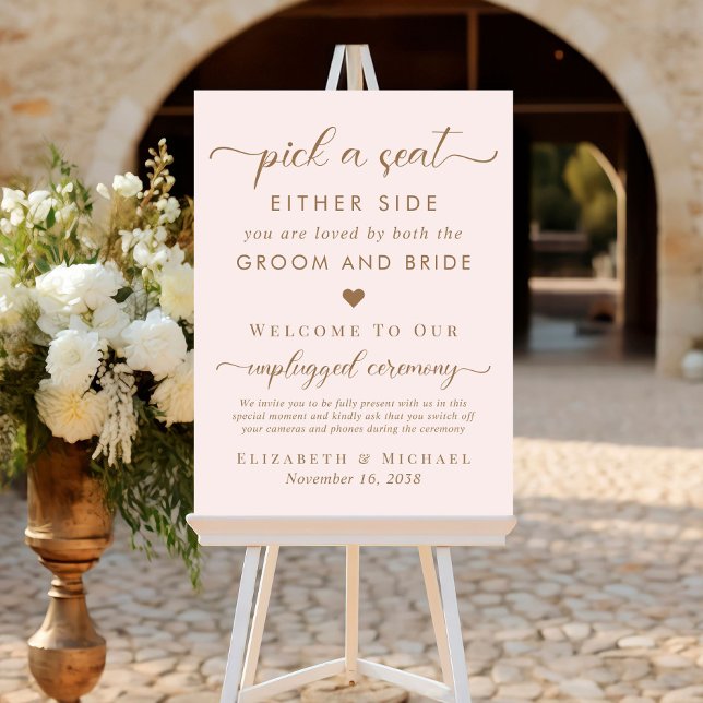 Pick A Seat Either Side Unplugged Ceremony Wedding Foam Board (Pick A Seat Either Side Unplugged Ceremony Wedding Foam Board)